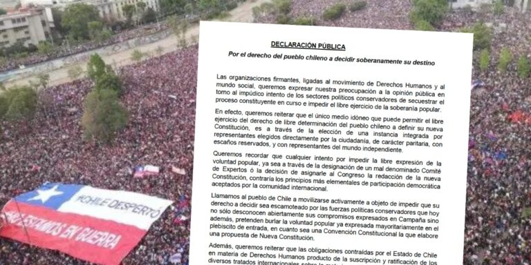 Lee más sobre el artículo Más de 90 organizaciones sociales llaman a no olvidar la voluntad del plebiscito de entrada
